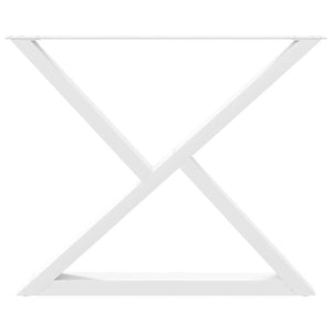 Gambe per tavolo da pranzo 2 pz bianche 90x(72-73,3) cm in acciaio 4012733