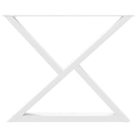 vidaXL Gambe per tavolo da pranzo 2 pz bianche 90x(72-73,3) cm in acciaio