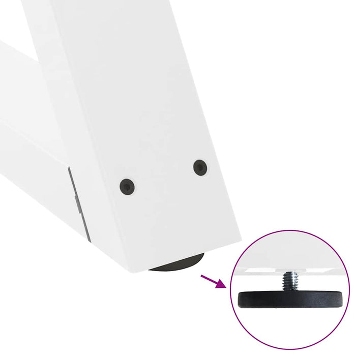 Gambe per tavolo da pranzo 2 pz bianche 90x(72-73,3) cm in acciaio 4012733