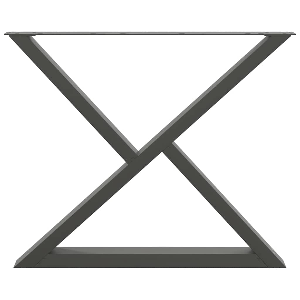 Gambe per tavolo da pranzo 2 pz Antracite 90x(72-73,3) cm Acciaio