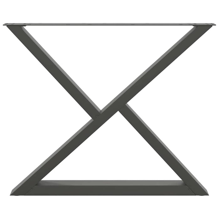 Gambe per tavolo da pranzo 2 pz Antracite 90x(72-73,3) cm Acciaio