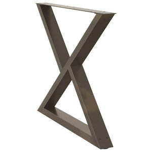 Gambe per tavolo da pranzo 2 pz in acciaio naturale 90x(72-73,3) cm 4012735