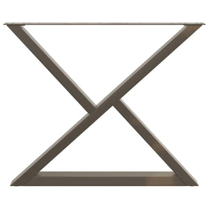 Gambe per tavolo da pranzo 2 pz in acciaio naturale 90x(72-73,3) cm