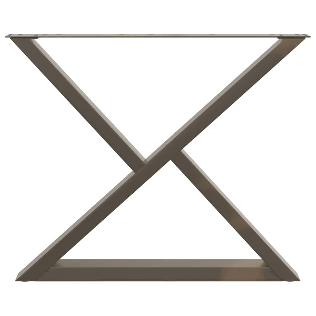 Gambe per tavolo da pranzo 2 pz in acciaio naturale 90x(72-73,3) cm 4012735