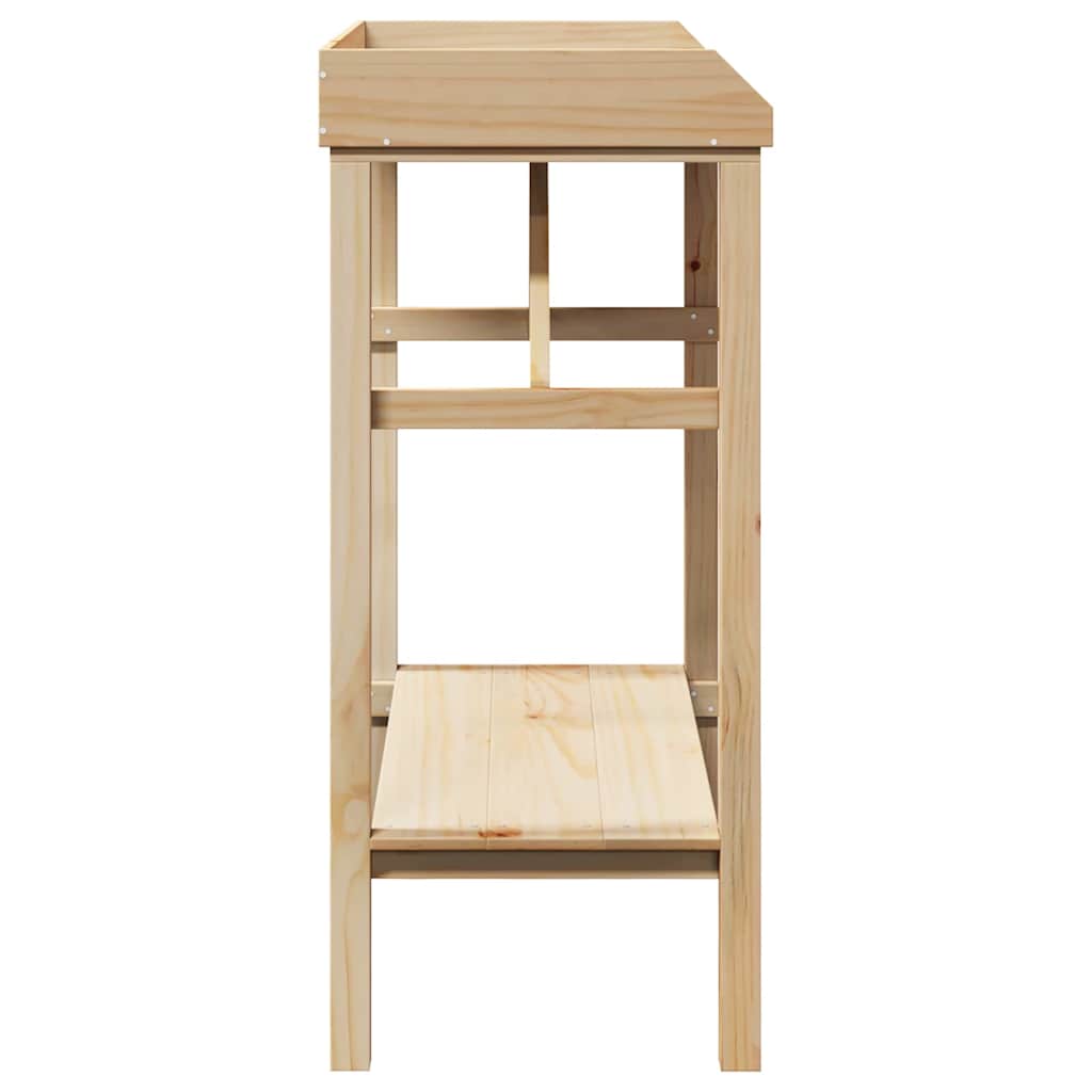 Tavolo da rinvaso-Fioriera Multifunzione Naturale 75 x 40 x 90 cm Legno di Pino Solido