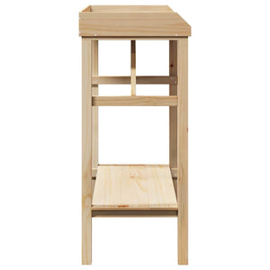 Tavolo da rinvaso-Fioriera Multifunzione Naturale 75 x 40 x 90 cm Legno di Pino Solido