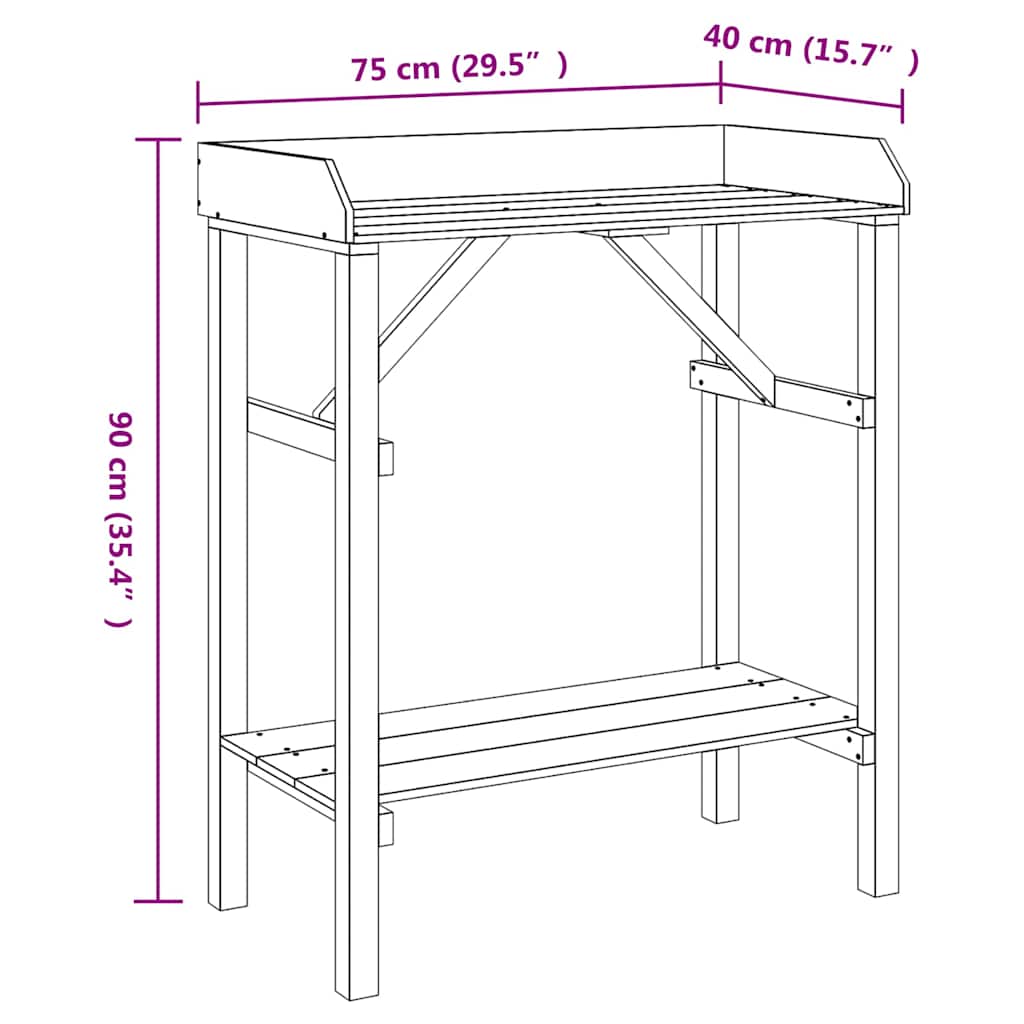 Supporti per piante con lo scaffale Marrone 75 x 40 x 90 cm 4012187