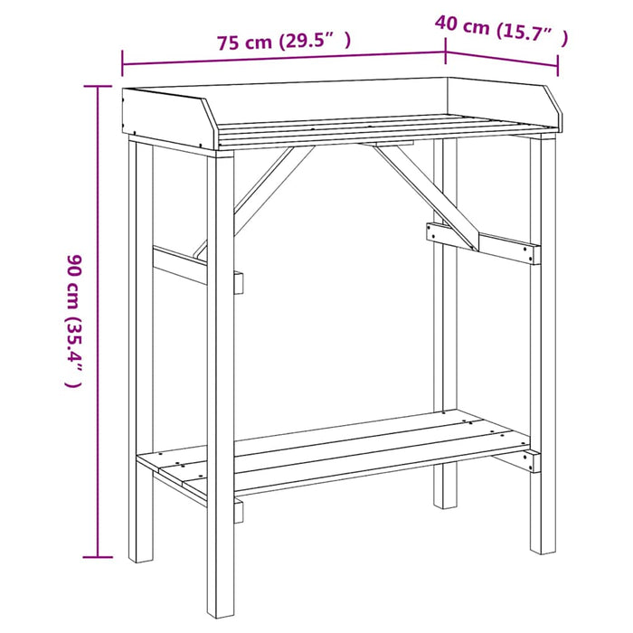 Supporti per piante con lo scaffale Marrone 75 x 40 x 90 cm 4012187