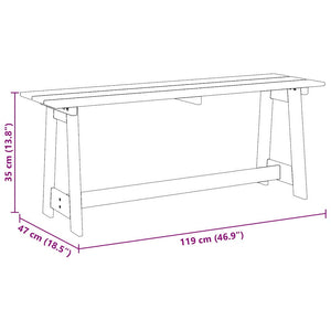 Panchina da esterno Marrone 119 x 35 x 47cm 4012191