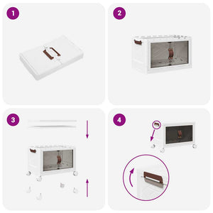 vidaXL Scatola Portaoggetti Impilabile con Ruote 28 L 48,5x29,5x33 cm