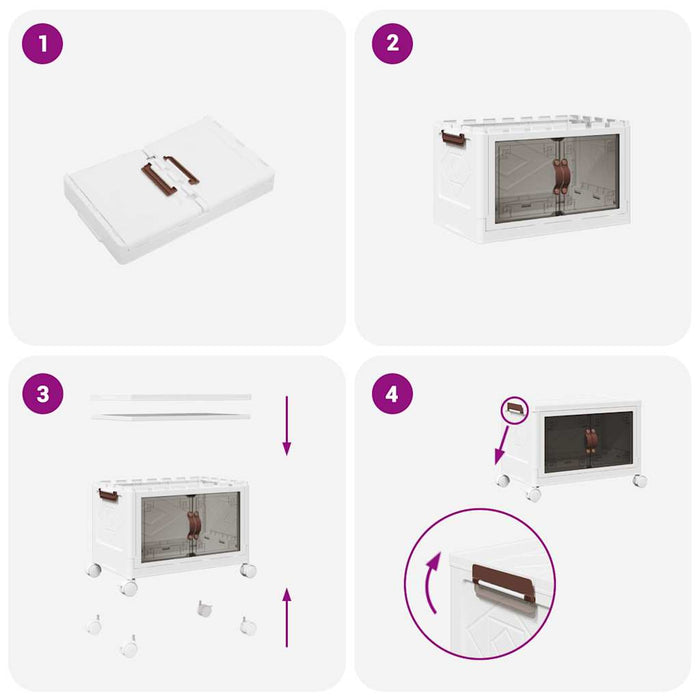 vidaXL Scatola Portaoggetti Impilabile con Ruote 28 L 48,5x29,5x33 cm