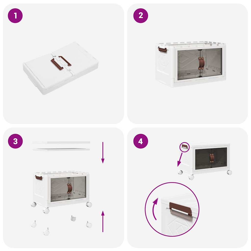 Scatola Portaoggetti Impilabile con Ruote 75 L 64x40x41 cm 4012366