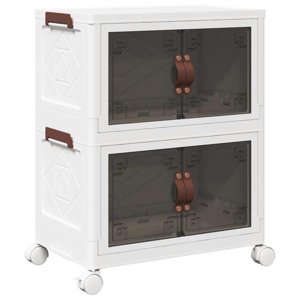 vidaXL Scatola Portaoggetti con Ruote 2 Livelli 28 L 48,5x29,5x59,5 cm