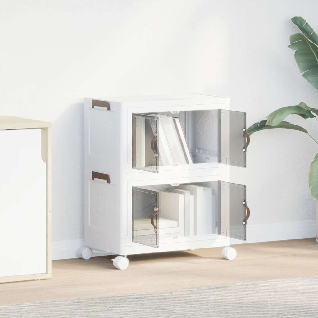 Scatola Portaoggetti con Ruote 2 Livelli 28 L 48,5x29,5x59,5 cm 4012367