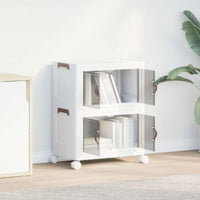 vidaXL Scatola Portaoggetti con Ruote 2 Livelli 28 L 48,5x29,5x59,5 cm