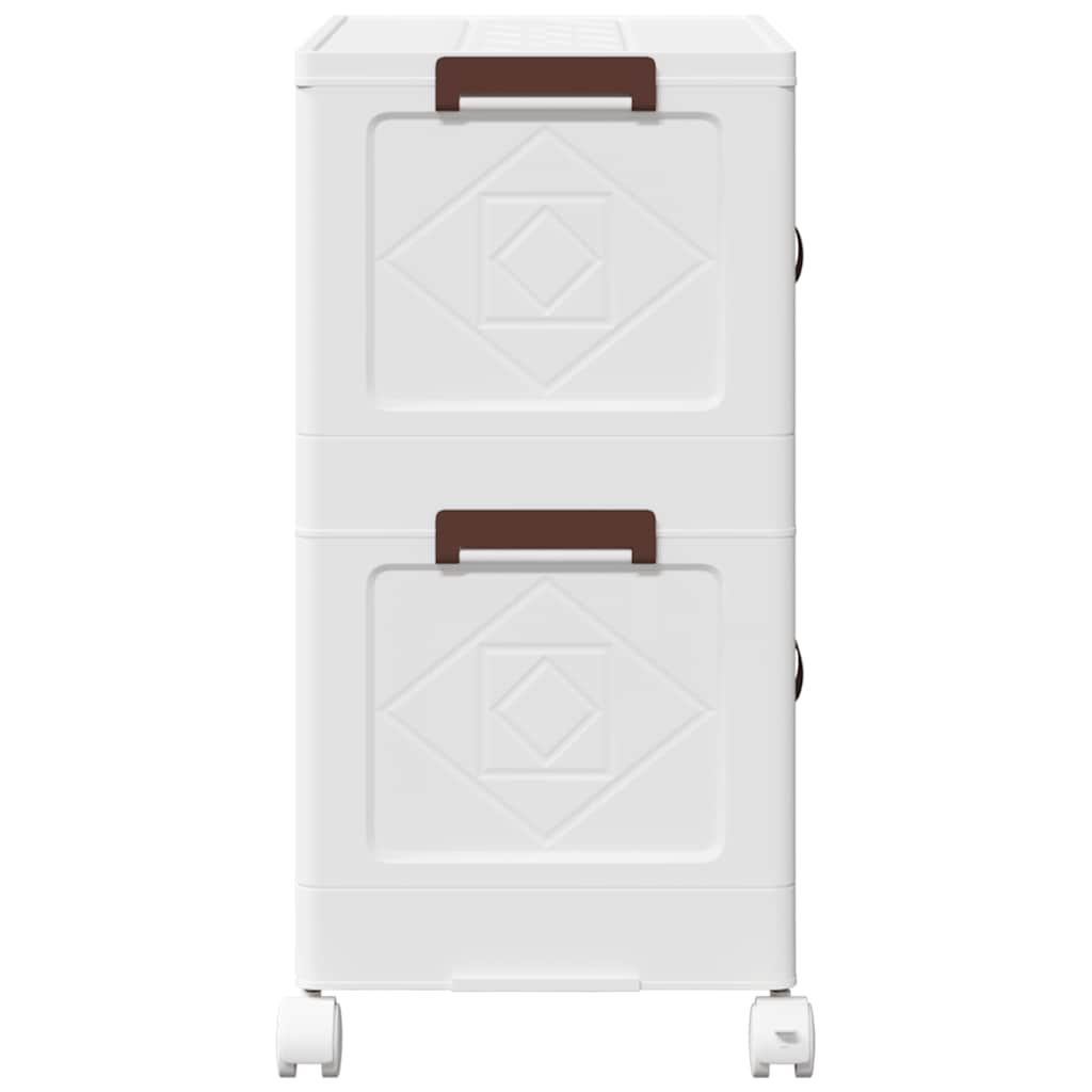 vidaXL Scatola Portaoggetti con Ruote 2 Livelli 28 L 48,5x29,5x59,5 cm