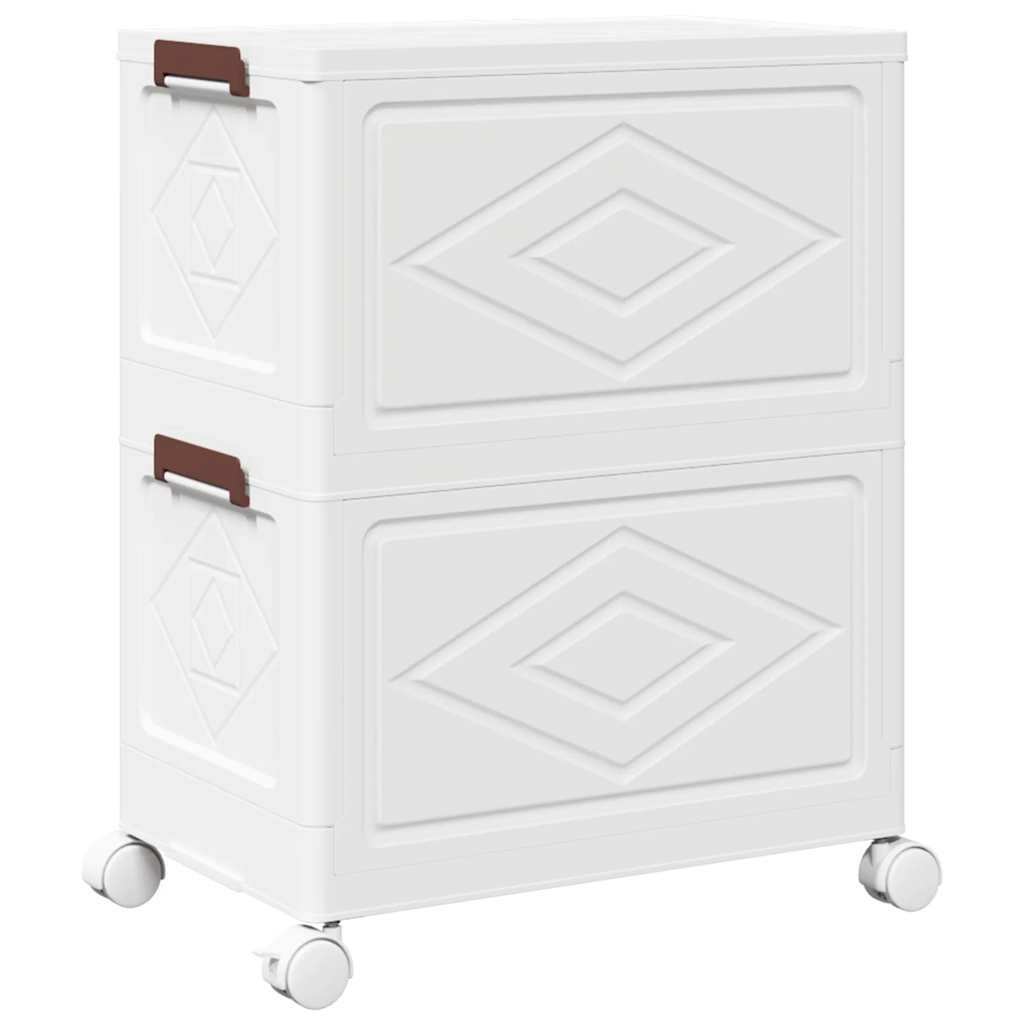 Scatola Portaoggetti con Ruote 2 Livelli 28 L 48,5x29,5x59,5 cm 4012367