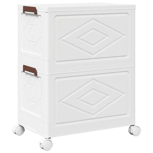 vidaXL Scatola Portaoggetti con Ruote 2 Livelli 28 L 48,5x29,5x59,5 cm