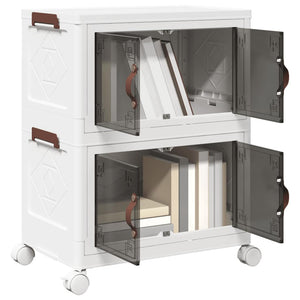 vidaXL Scatola Portaoggetti con Ruote 2 Livelli 28 L 48,5x29,5x59,5 cm