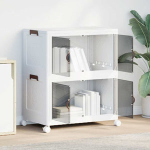 Scatola Portaoggetti con Ruote 2 Livelli 75 L 64x40x76 cm 4012368