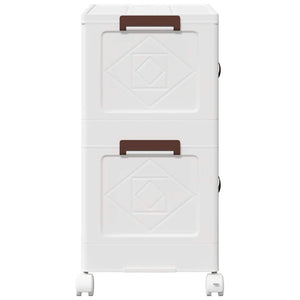 Scatola Portaoggetti con Ruote 2 Livelli 75 L 64x40x76 cm 4012368