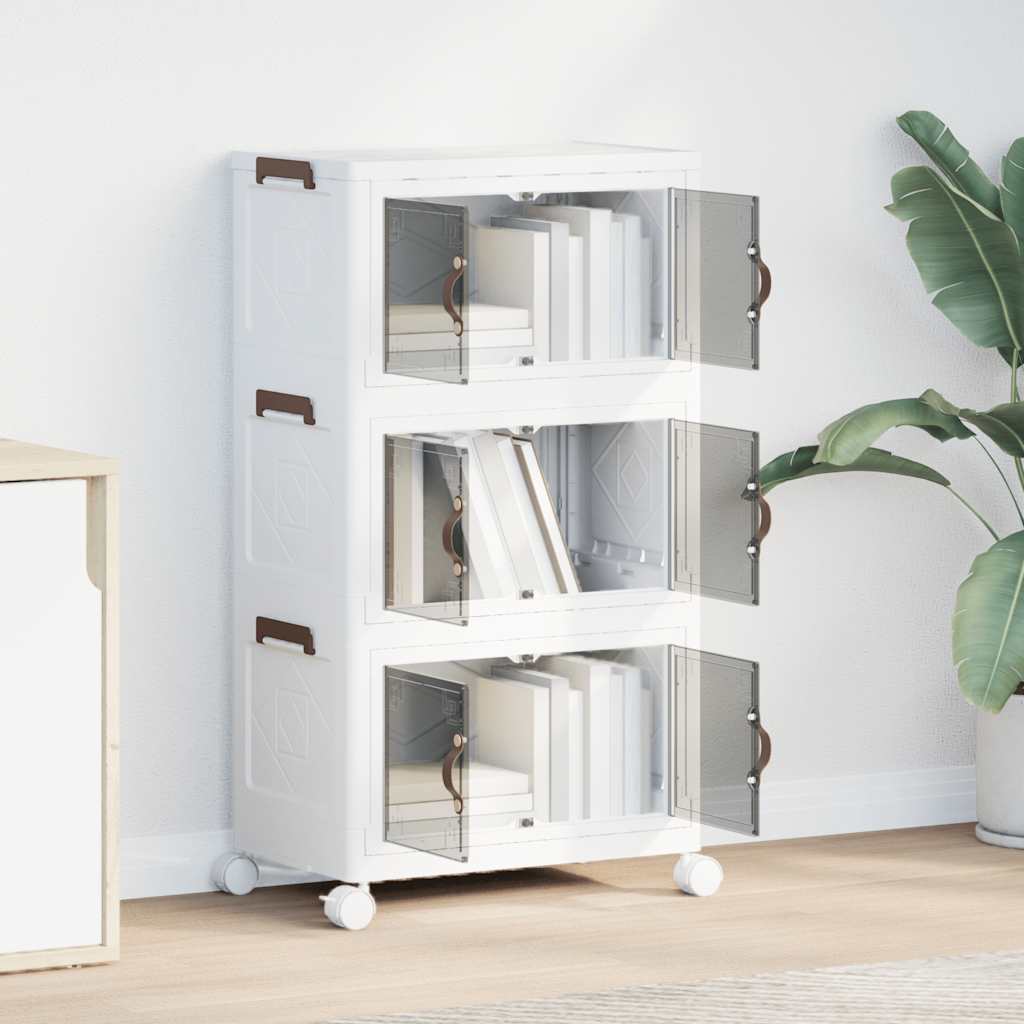 Scatola Portaoggetti con Ruote 3 Livelli 28 L 48,5x29,5x86 cm 4012369