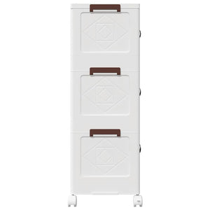 Scatola Portaoggetti con Ruote 3 Livelli 28 L 48,5x29,5x86 cm 4012369