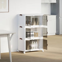 vidaXL Scatola Portaoggetti con Ruote 3 Livelli 75 L 64x39,5x110,5 cm