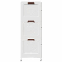 vidaXL Scatola Portaoggetti con Ruote 3 Livelli 75 L 64x39,5x110,5 cm