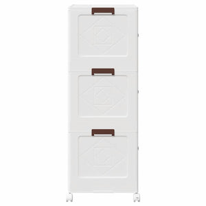 vidaXL Scatola Portaoggetti con Ruote 3 Livelli 75 L 64x39,5x110,5 cm