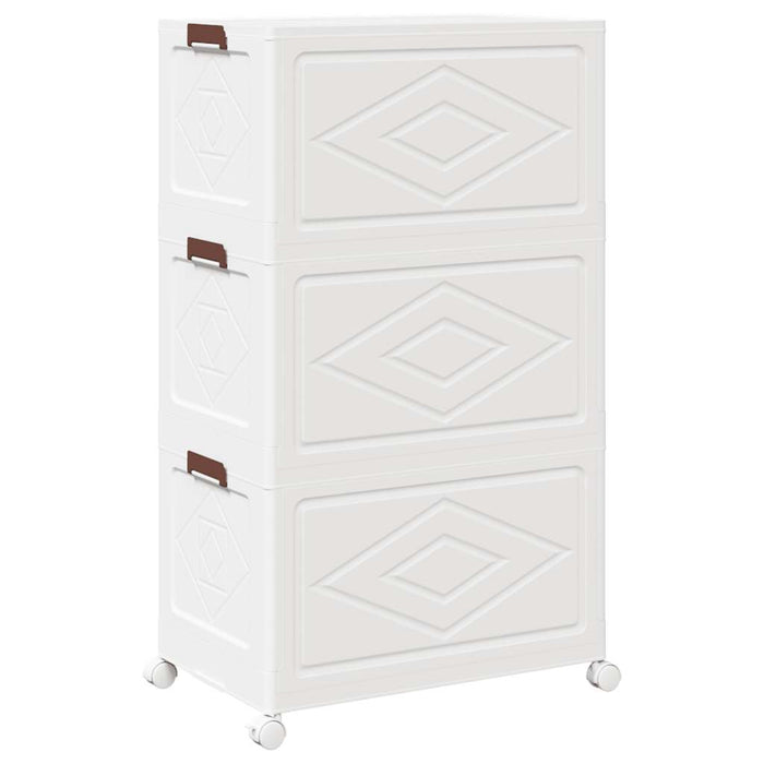 Scatola Portaoggetti con Ruote 3 Livelli 75 L 64x39,5x110,5 cm 4012370