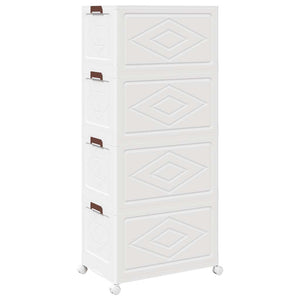 Scatola Portaoggetti con Ruote 4 Livelli 75 L 64x40x141,5 cm 4012372