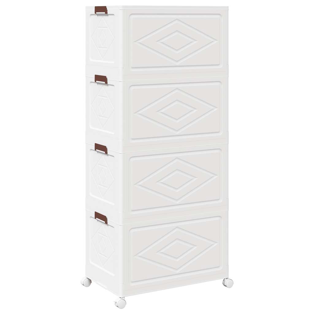 vidaXL Scatola Portaoggetti con Ruote 4 Livelli 75 L 64x40x141,5 cm