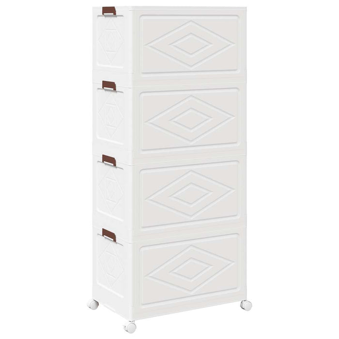 vidaXL Scatola Portaoggetti con Ruote 4 Livelli 75 L 64x40x141,5 cm