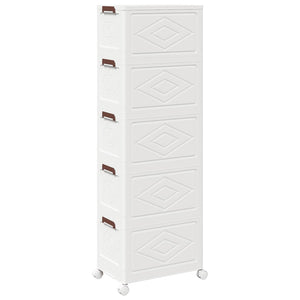 vidaXL Scatola Portaoggetti con Ruote 5 Livelli 28 L 48,5x29,5x139 cm