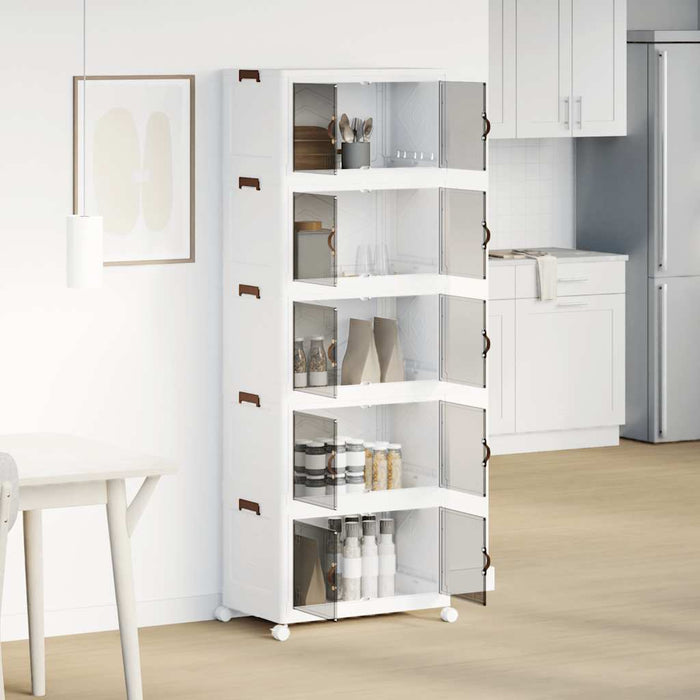 vidaXL Scatola Portaoggetti con Ruote 5 Livelli 75 L 64x40x179 cm