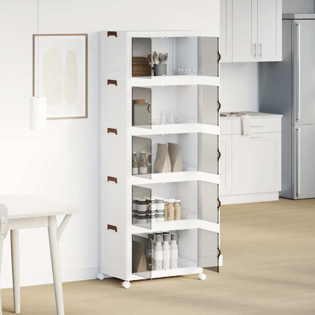 Scatola Portaoggetti con Ruote 5 Livelli 75 L 64x40x179 cm 4012374