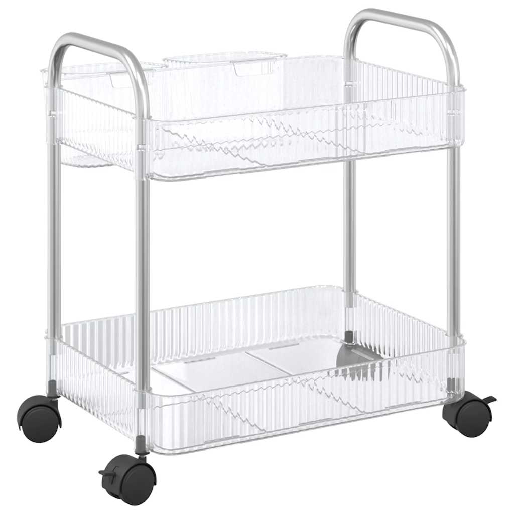 Carrello Portaoggetti a 2 Livelli 37x28x43,5 cm in Acrilico 4012375