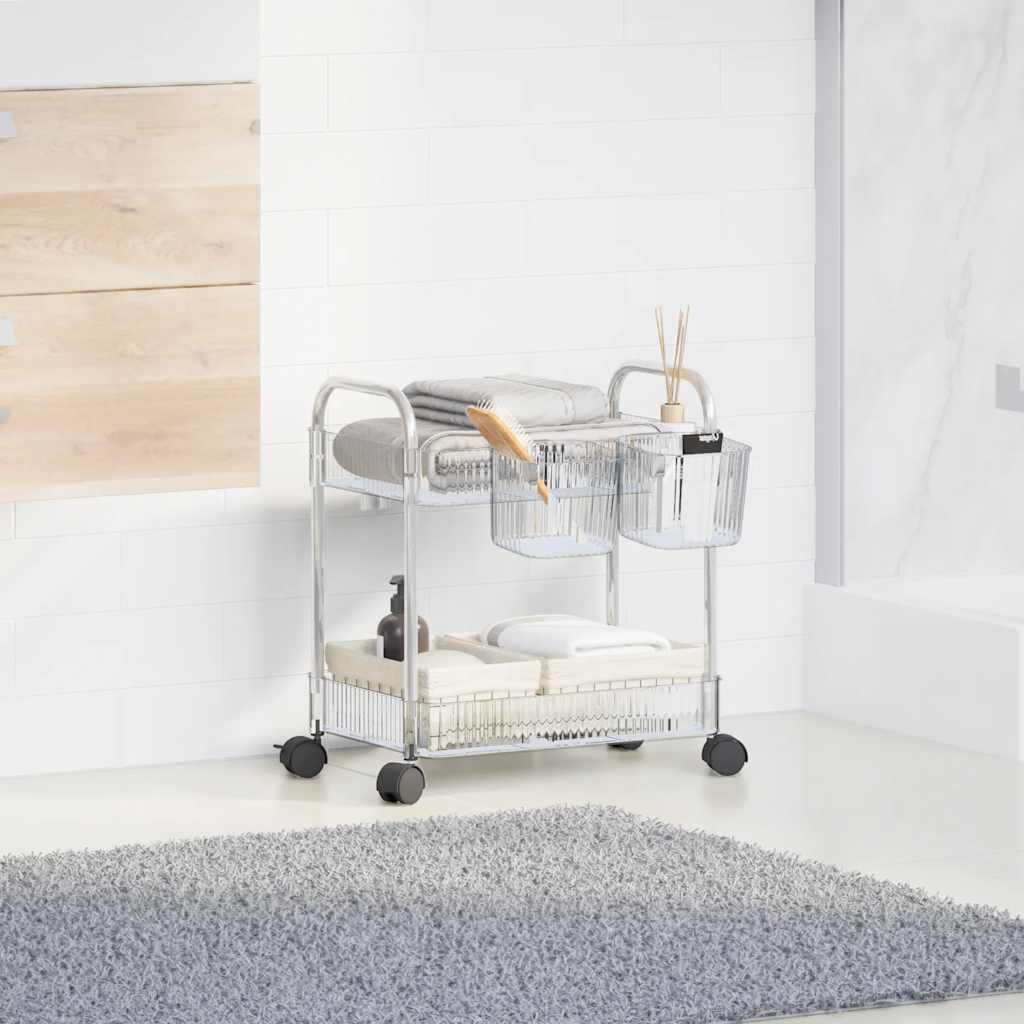 Carrello Portaoggetti a 2 Livelli 37x28x43,5 cm in Acrilico 4012376