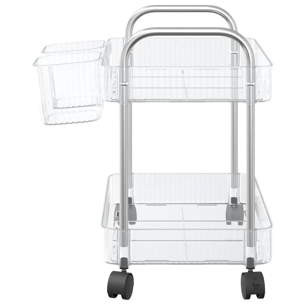 Carrello Portaoggetti a 2 Livelli 37x28x43,5 cm in Acrilico 4012376