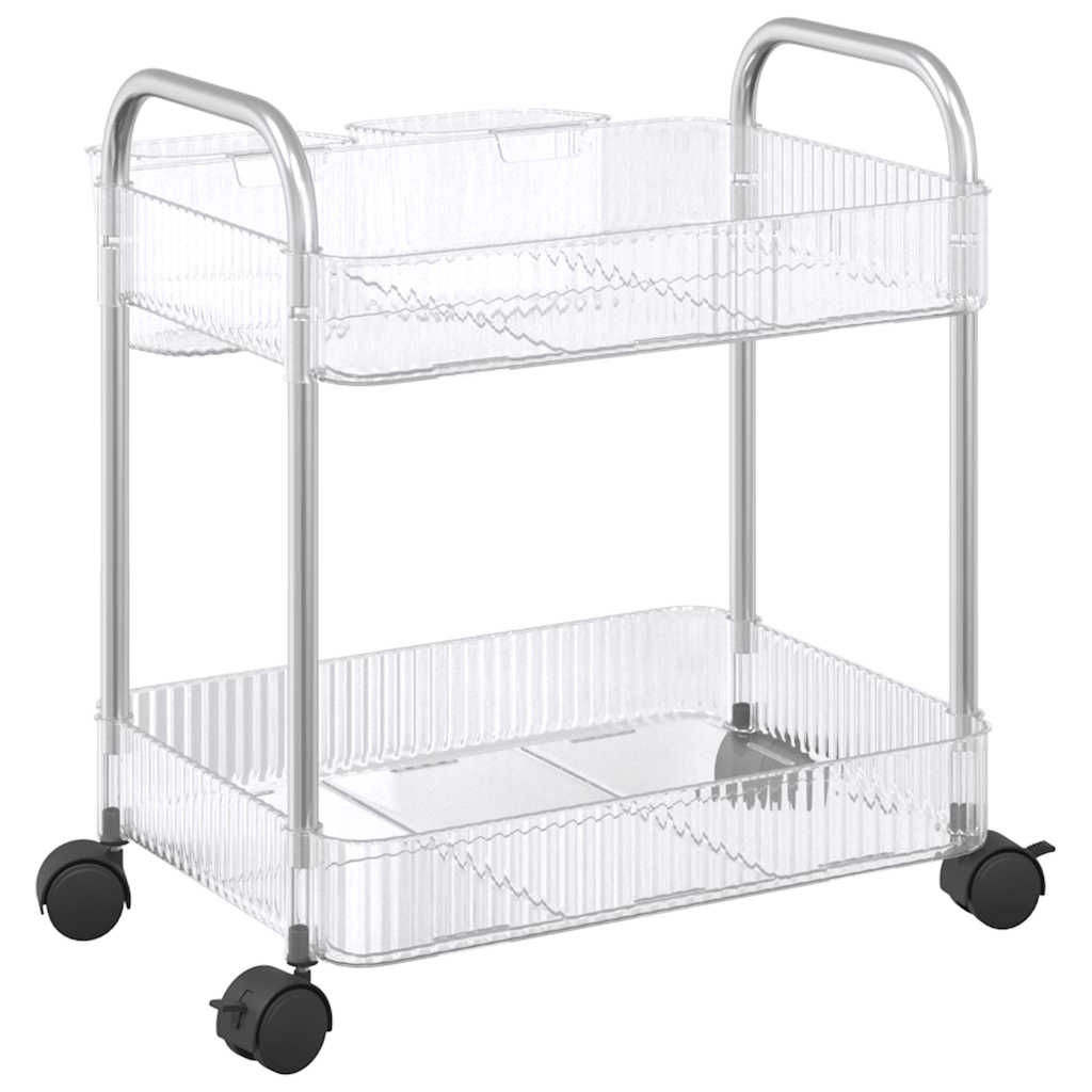 Carrello Portaoggetti a 2 Livelli 37x28x43,5 cm in Acrilico 4012376