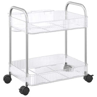 Carrello Portaoggetti a 2 Livelli 37x28x43,5 cm in Acrilico 4012376
