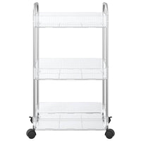 Carrello Portaoggetti a 3 Livelli 37x28x68 cm in Acrilico