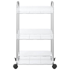 Carrello Portaoggetti a 3 Livelli 37x28x68 cm in Acrilico 4012377