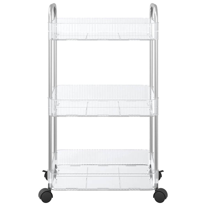 Carrello Portaoggetti a 3 Livelli 37x28x68 cm in Acrilico 4012377
