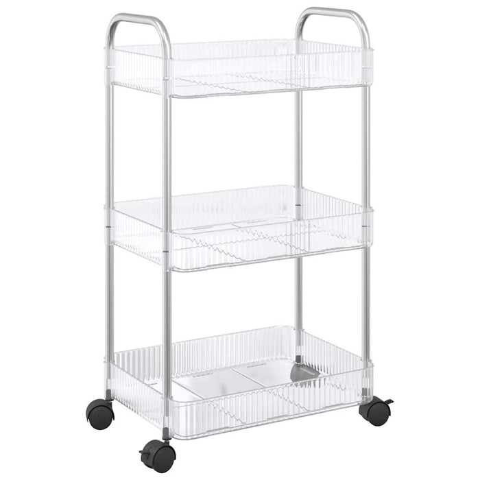 Carrello Portaoggetti a 3 Livelli 37x28x68 cm in Acrilico 4012377