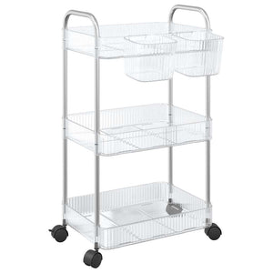 Carrello Portaoggetti a 3 Livelli 37x28x68 cm in Acrilico 4012378