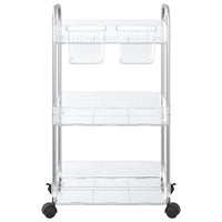Carrello Portaoggetti a 3 Livelli 37x28x68 cm in Acrilico 4012378
