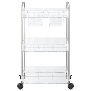 Carrello Portaoggetti a 3 Livelli 37x28x68 cm in Acrilico 4012378