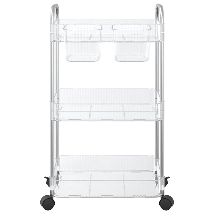 Carrello Portaoggetti a 3 Livelli 37x28x68 cm in Acrilico 4012378